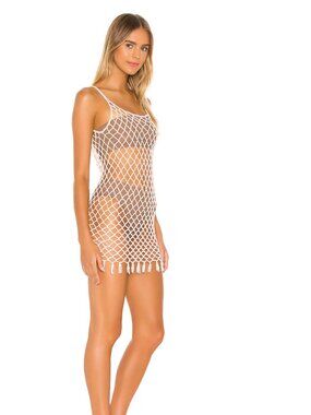 Superdown Alana Open Knit Dress in Toast - Size XS